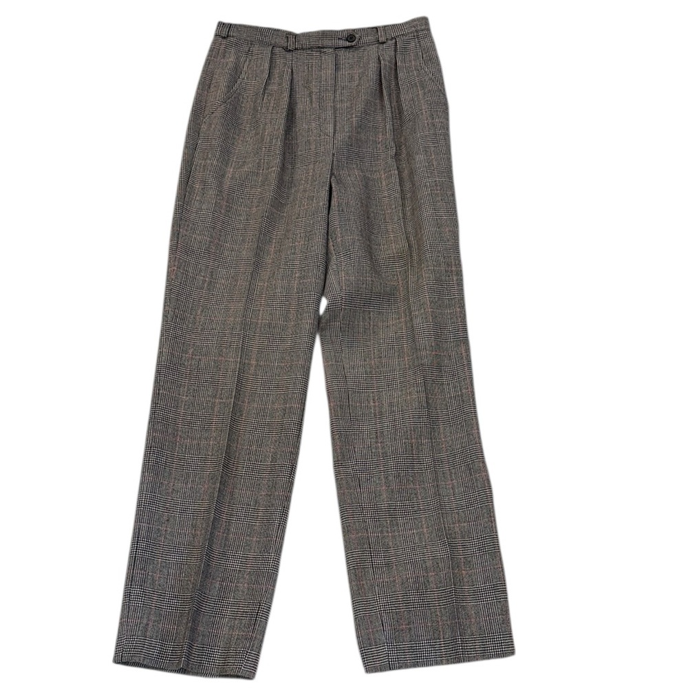 VTG Giorgio Sant’Angelo Merino Wool Glen Plaid Pants Black Lined Argentina 12